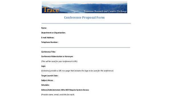 sample conference proposal forms