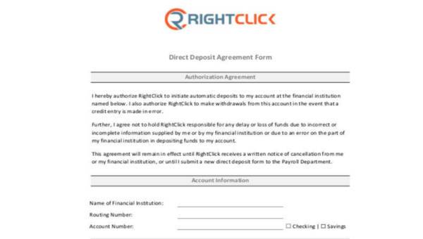 FREE 11  Deposit Agreement Forms in PDF MS Word