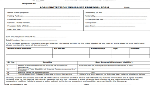  loan proposal form samples