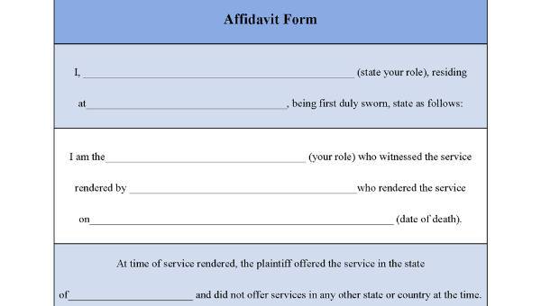 Affidavit Template Word Document Words Templates Take Money