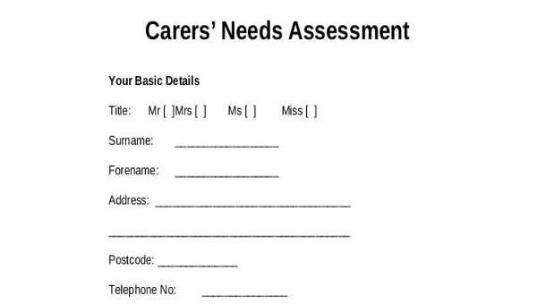  sample free assessment forms