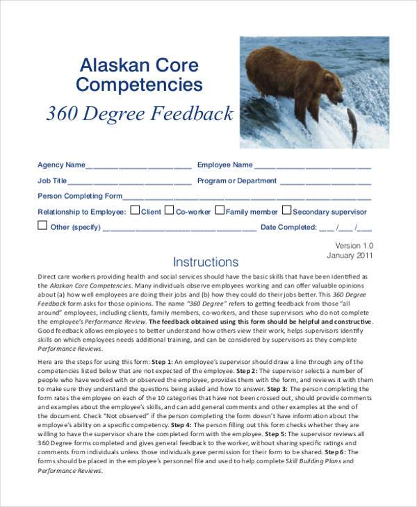 FREE 11+ 360 Degree Feedback Form Samples, PDF, MS Word, Google Docs