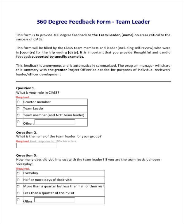 360 degree manager feedback form