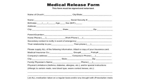  sample release forms in pdf