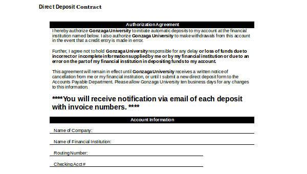  sample deposit contract forms