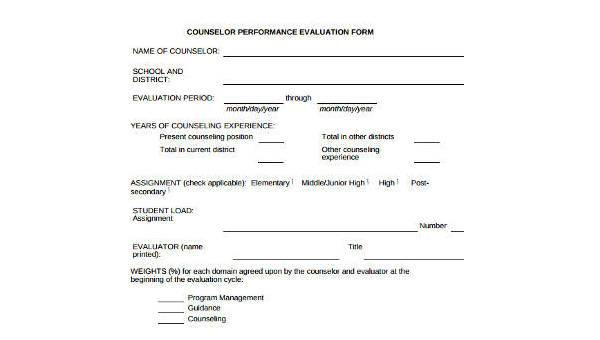  sample performance counseling forms