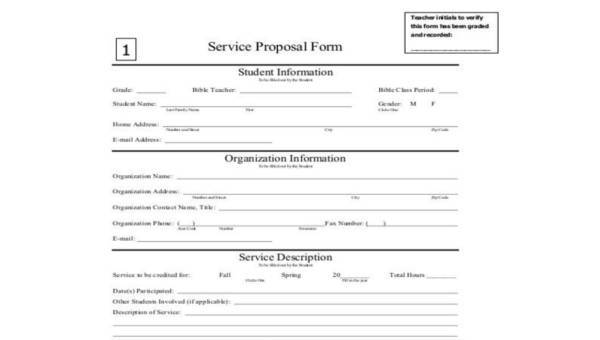  sample service proposal forms