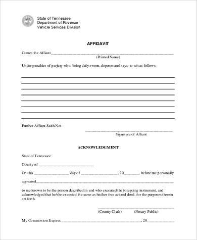 affidavit for general information form1