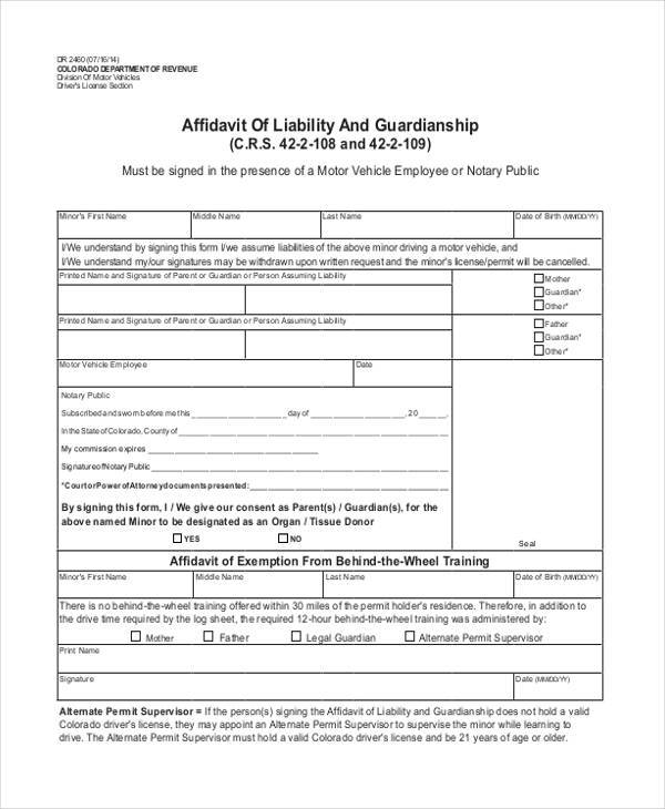 FREE 9+ Sample Guardianship Affidavit Forms in PDF MS Word