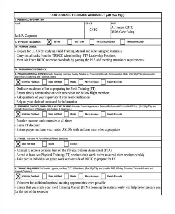 air force feedback form in pdf