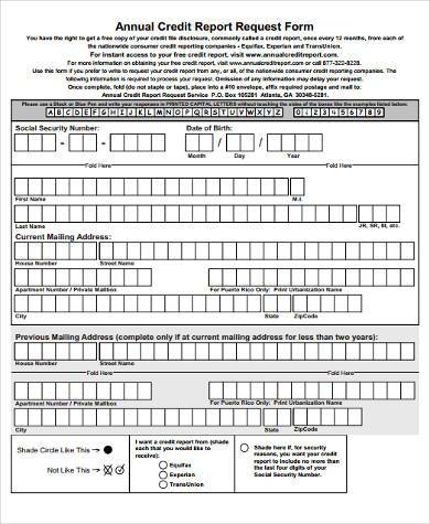 Free 9+ Sample Credit Report Forms In Pdf 