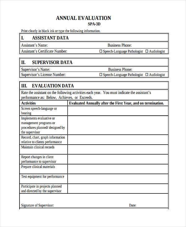 annual evaluation form example1