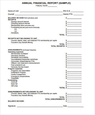 Sample Financial Report Forms - 8+ Free Documents in Word, PDF