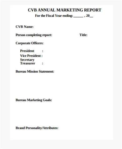 annual marketing report form