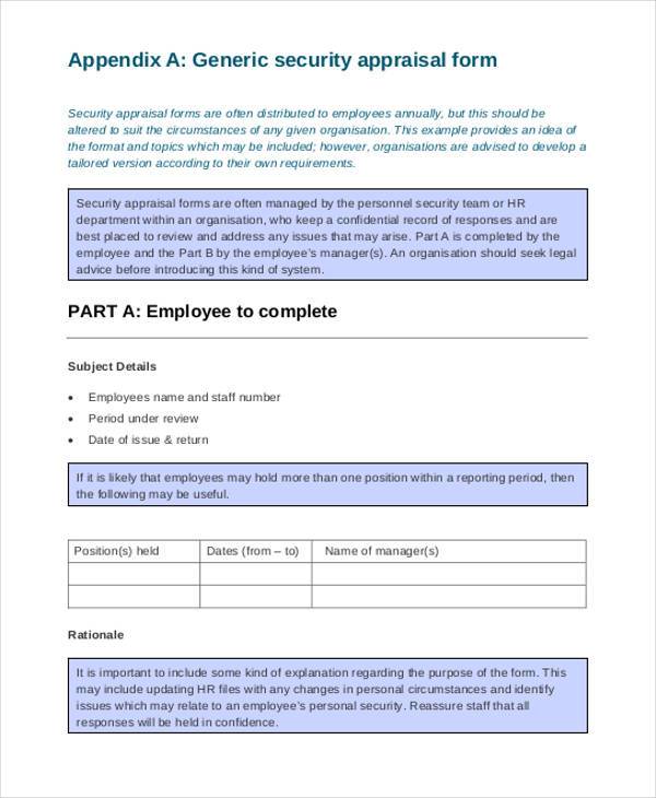 annual security appraisal form1