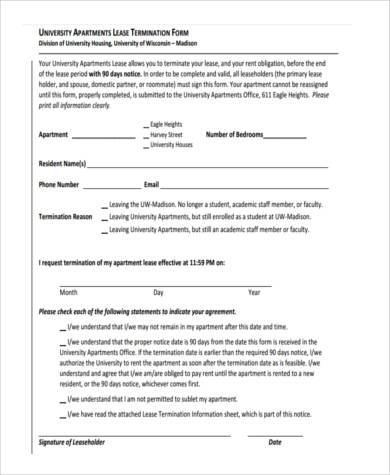 apartment lease cancellation form