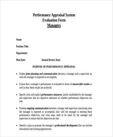 appraisal evaluation form in pdf