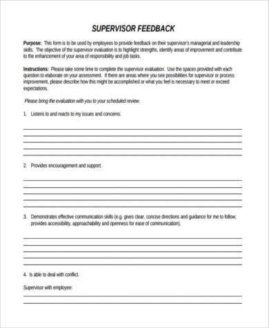 appraisal feedback form example