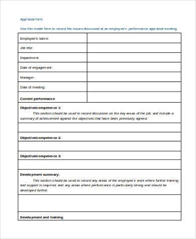 FREE 23+ Simple Appraisal Forms in PDF | MS Word | Excel