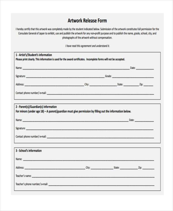 FREE 10+ Artwork Release Forms in PDF MS Word