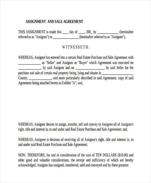 Credit Assignment Agreement Template