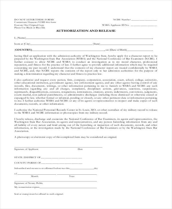 authorization release form