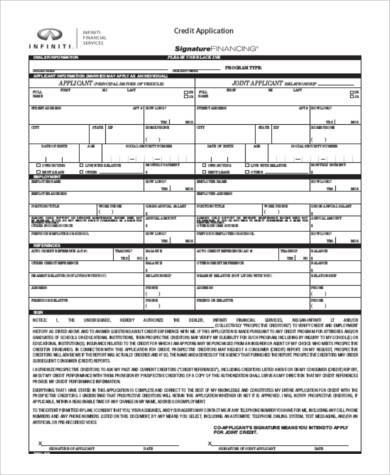 auto credit application form pdf