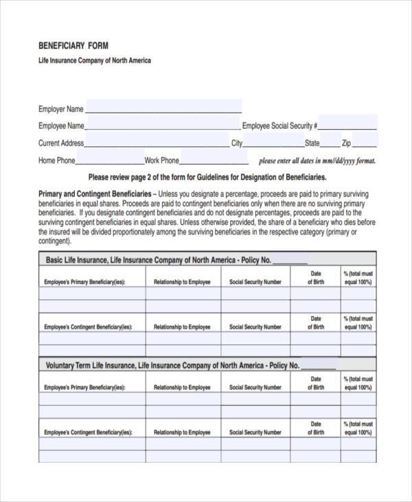 basic beneficiary release form