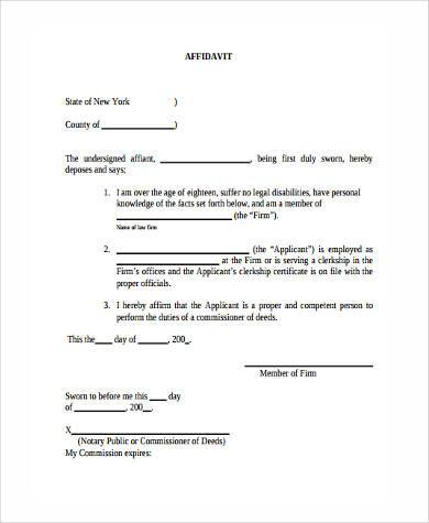 FREE 12+ Sworn Affidavit Form Samples, PDF, MS Word, Google Docs