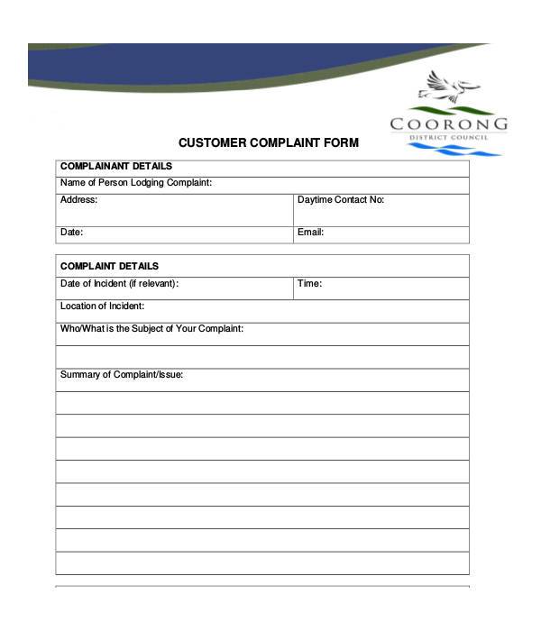FREE 7+ Sample Guest Complaint Forms in PDF MS Word