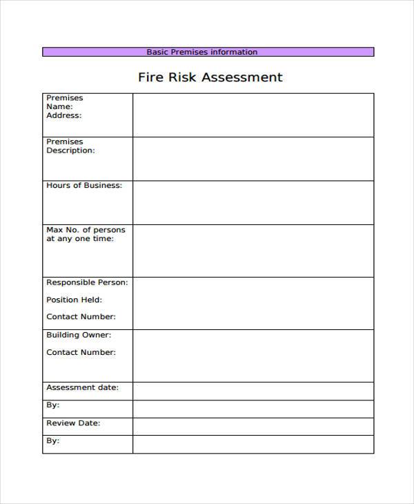 FREE 9+ Fire Risk Assessment Forms in PDF | Excel