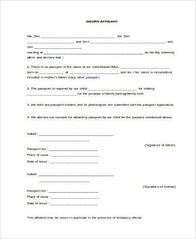 FREE 20+ Sample Blank Affidavit Forms in PDF | MS Word | Excel