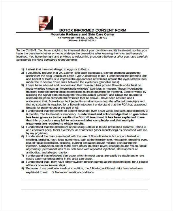botox informed consent form