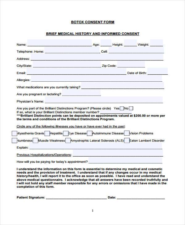 Free Sample Consent Forms In Pdf A