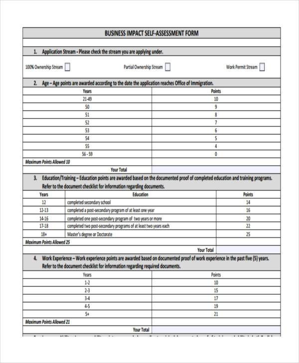 business assessment form example1