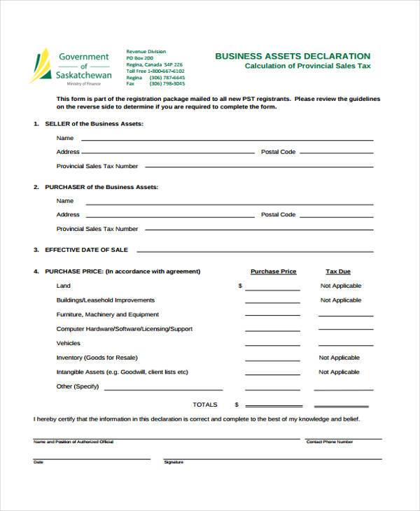 business assets declaration form1