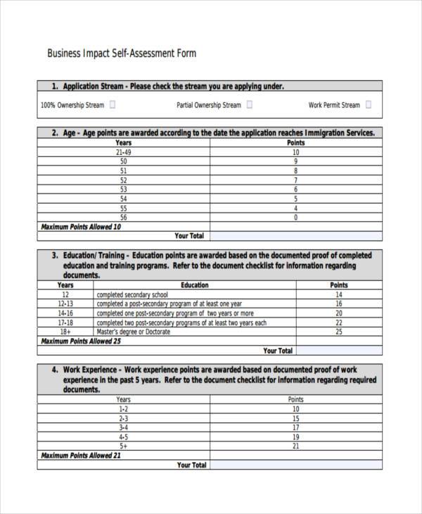 business impact assessment form1