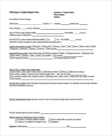 business incident report form