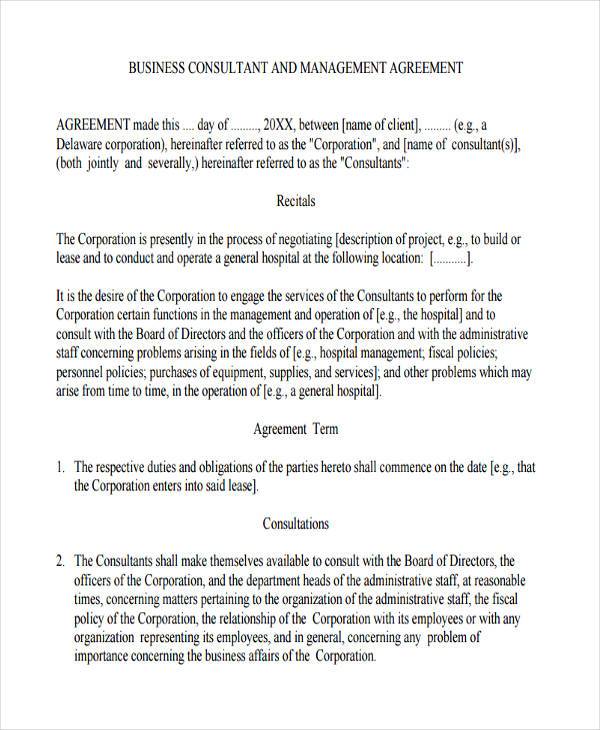 FREE 8+ Sample Management Agreement Forms in PDF | MS Word