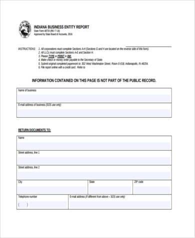 business report form in pdf