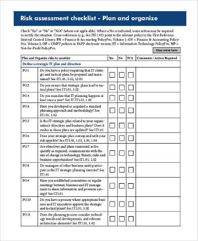 FREE 32+ Sample Risk Assessment Forms in PDF | MS Word | MS Excel