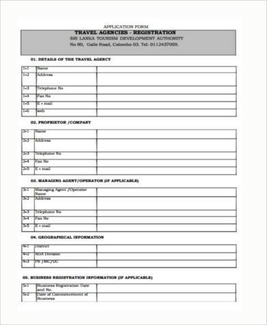 FREE 8+ Sample Travel Registration Forms in PDF | MS Word