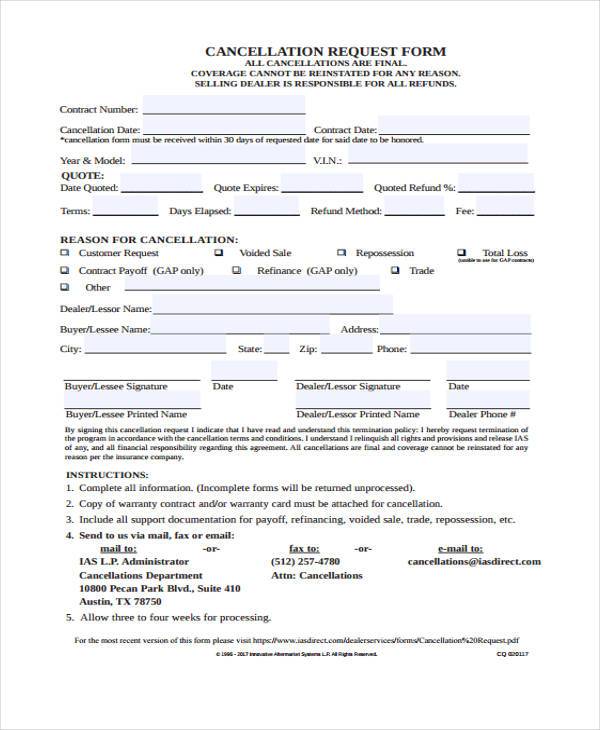 FREE 8+ Contract Cancellation Forms in PDF | MS Word