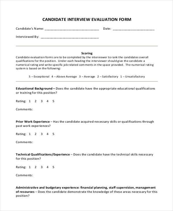 candidate interview evaluation form3