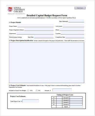 capital budget request form