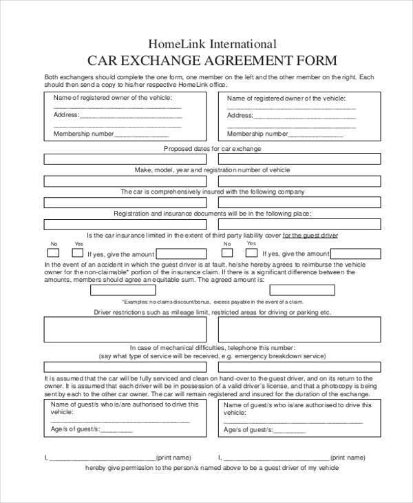 FREE 10+ Exchange Agreement Forms in MS Word PDF Pages