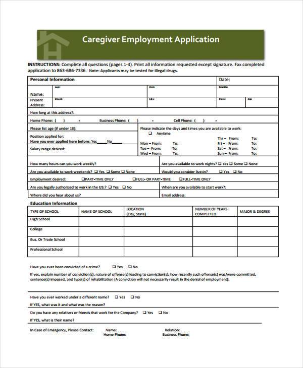 free-31-employment-application-sample-forms-in-pdf-ms-word-excel