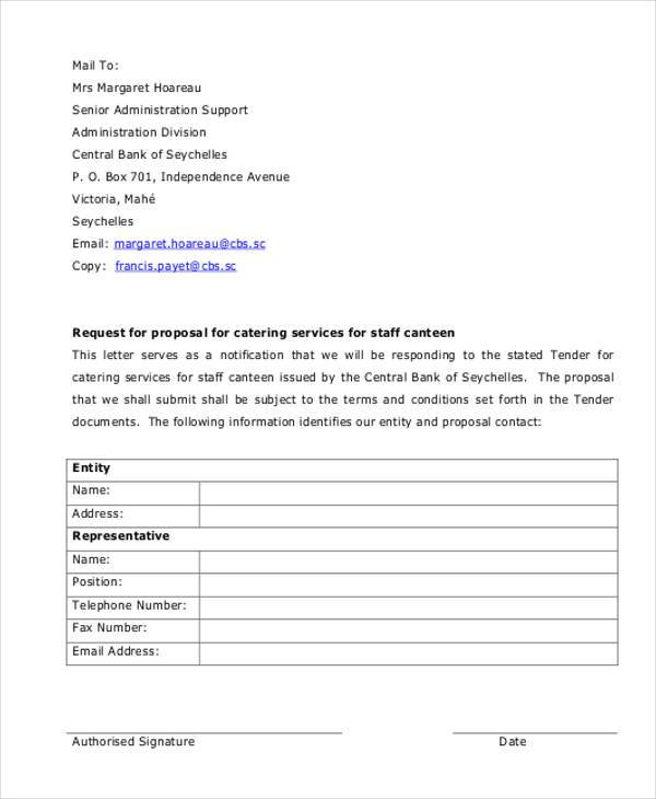 catering business proposal form