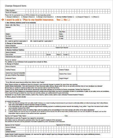 Change Forms Insurance Template.pdf FREE 13+ Change Request Form Samples, PDF, MS Word, Google Docs