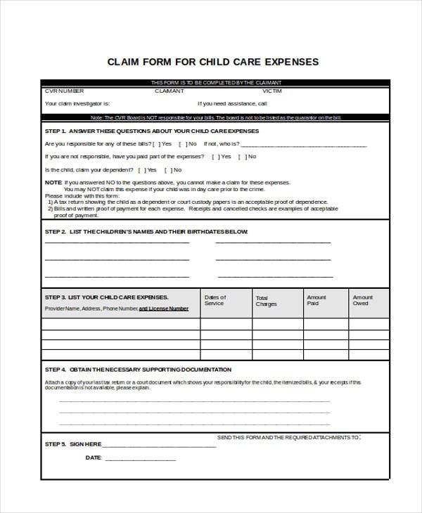 free-8-sample-child-care-expense-forms-in-pdf-ms-word